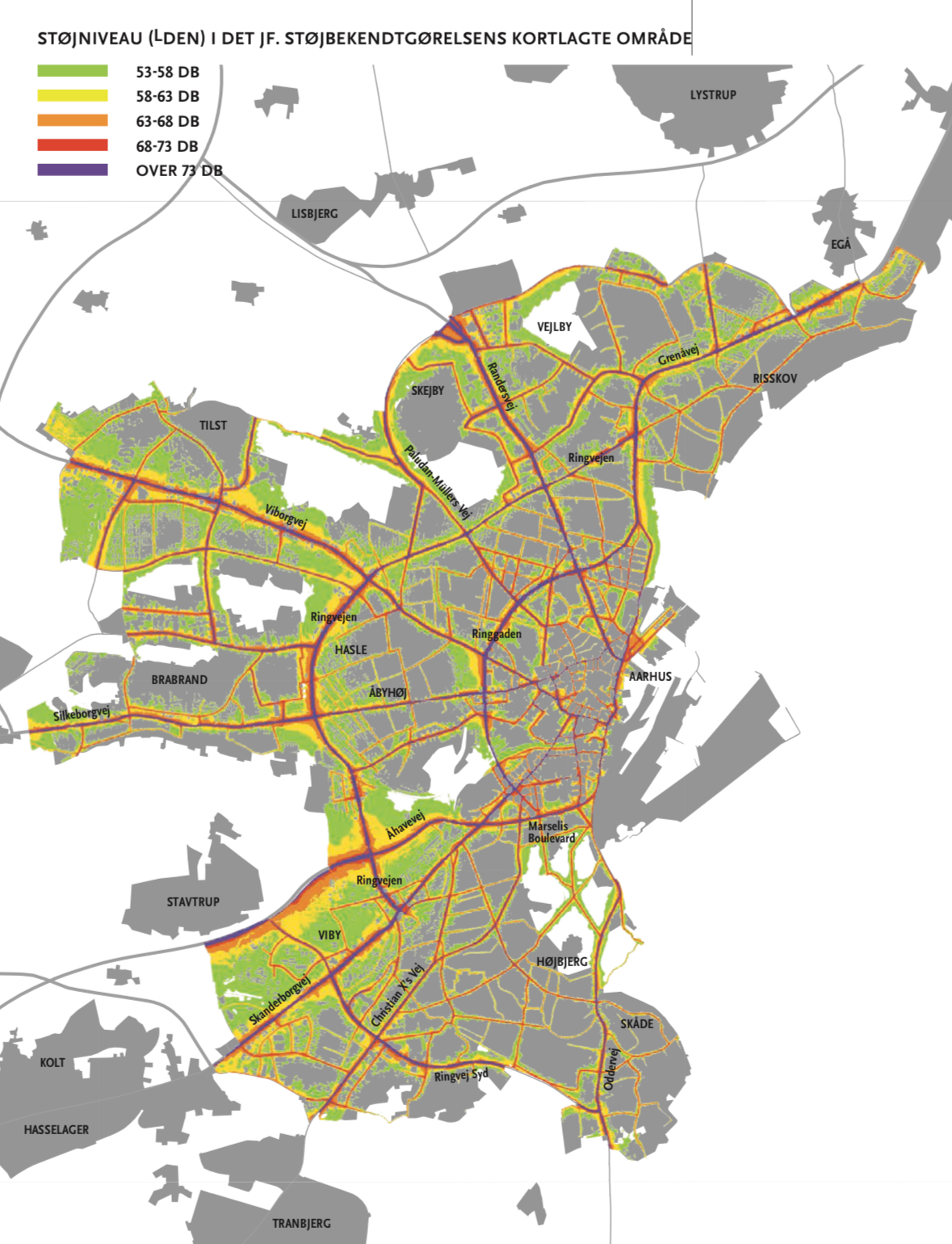 Støjkort Aarhus 2024